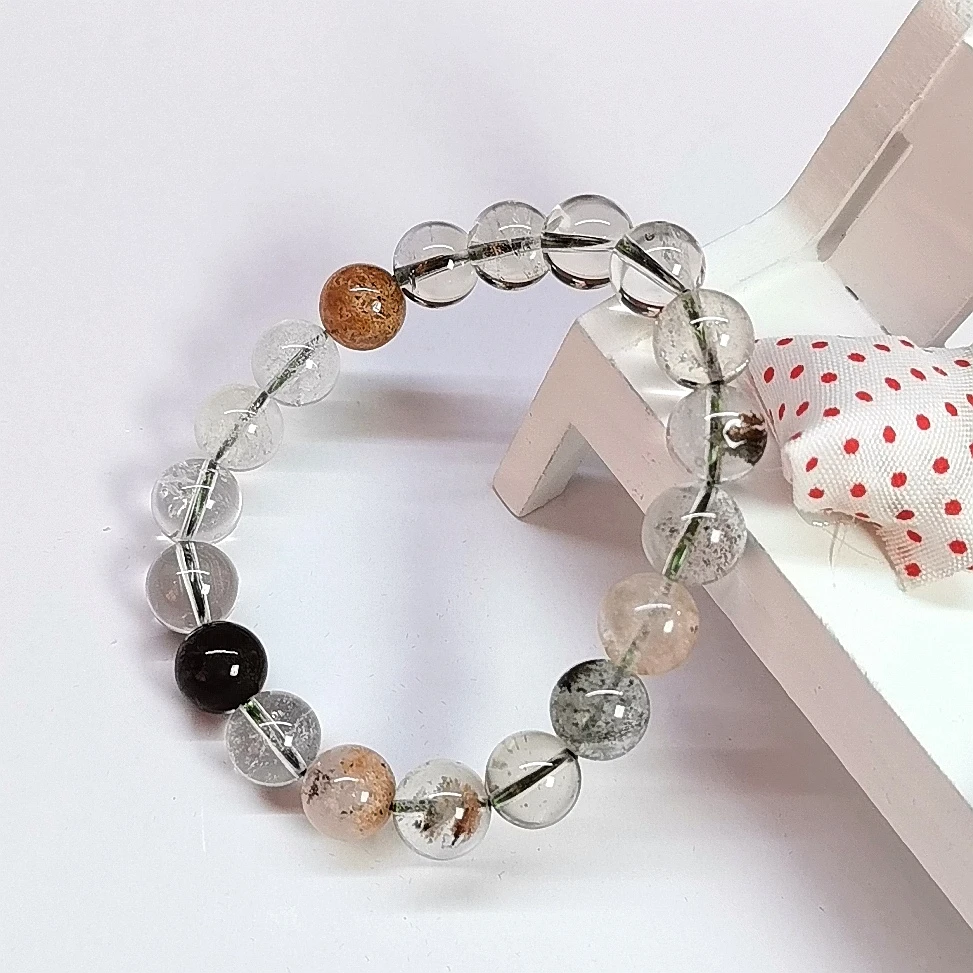 天然四季幽灵10mm水晶百搭单圈时尚玉手串精美