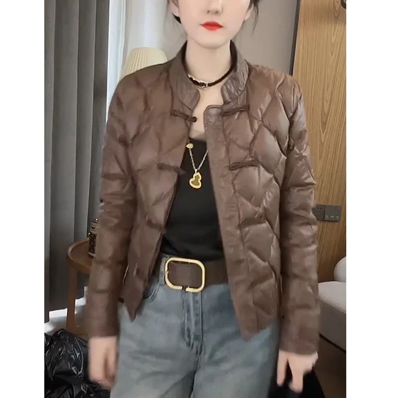 冬季复古菱格外套棉服女高级网红款气质时尚减龄轻薄单排盘扣棉衣