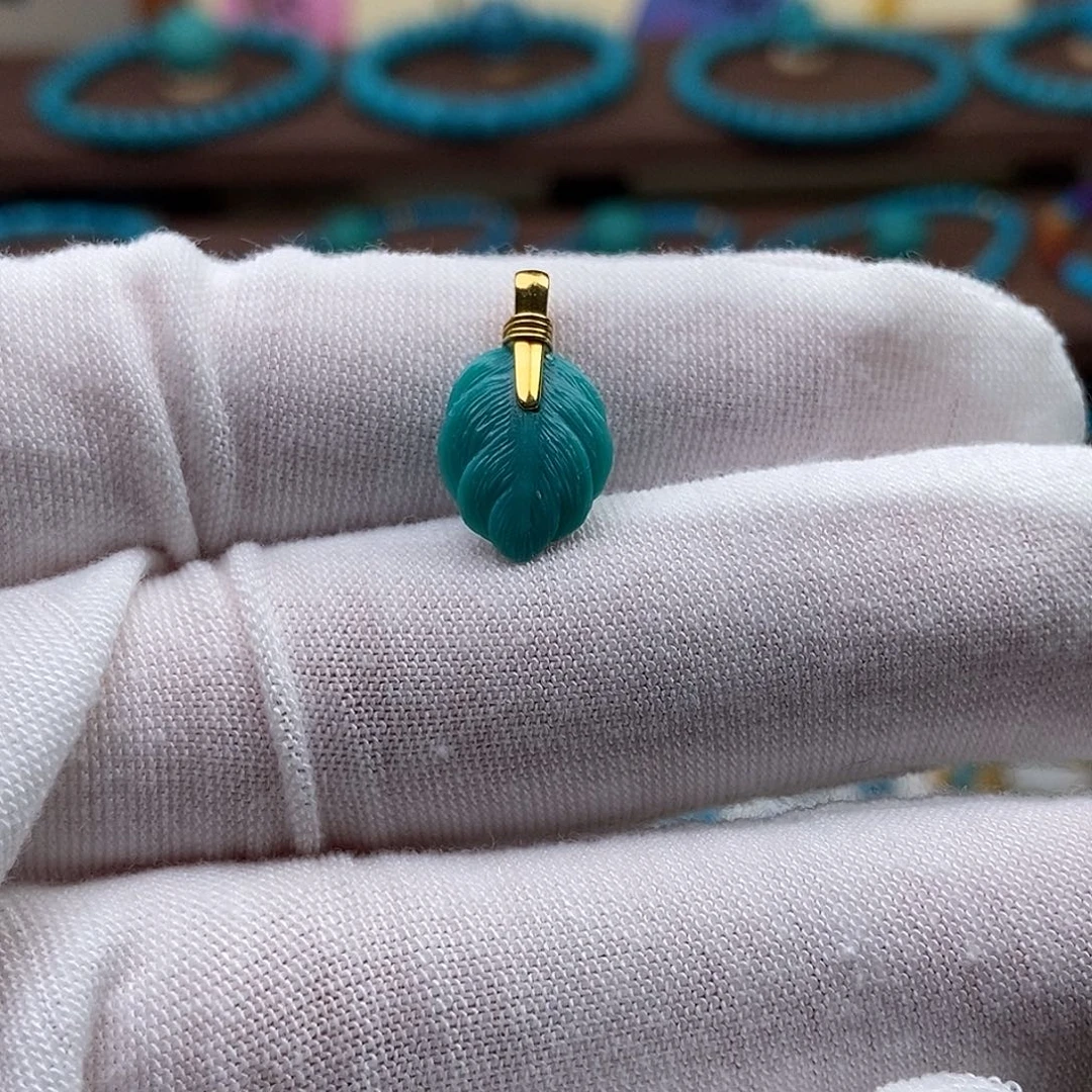 绿松石18K金镶嵌绿松石配饰h