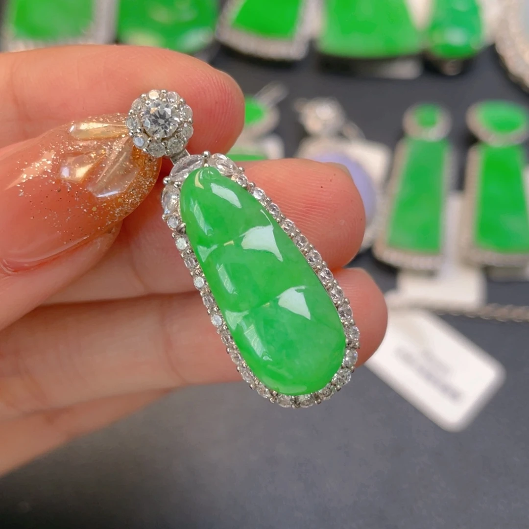 翡翠银S925镶嵌颈饰