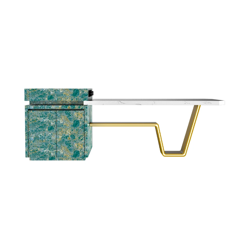 意式极简全岩伸缩岛台餐桌餐岛一体