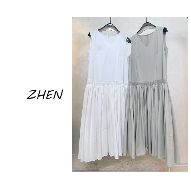 【ZHEN】25K00980 2025新款时尚气质修身显瘦小众设计连衣裙女