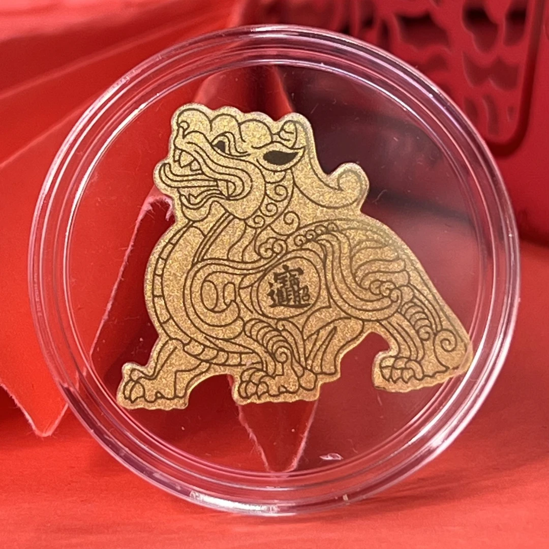 吉言系列—1枚经典貔貅黄金手机贴