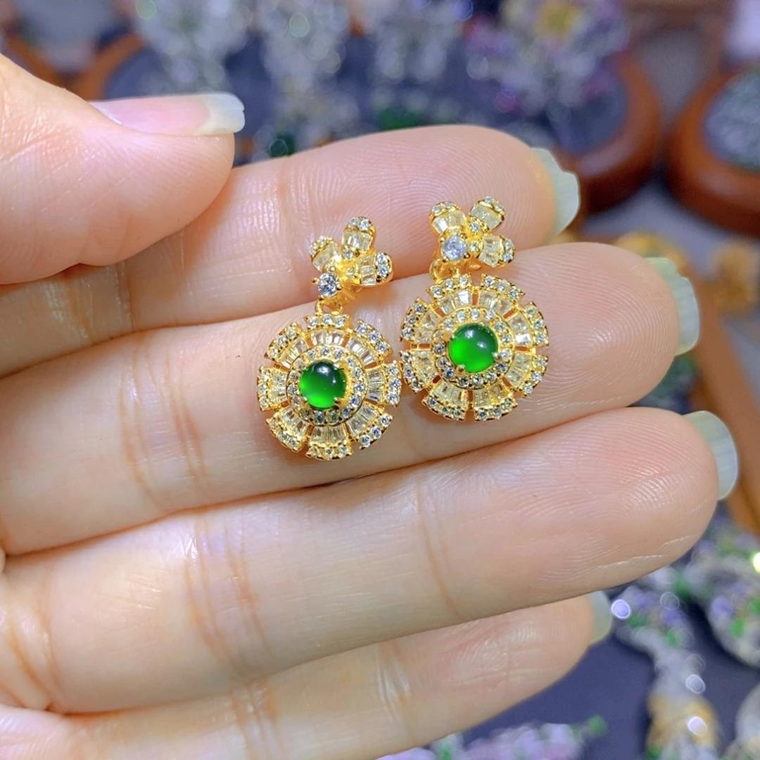 翡翠颈饰银S925镶嵌天然翡翠