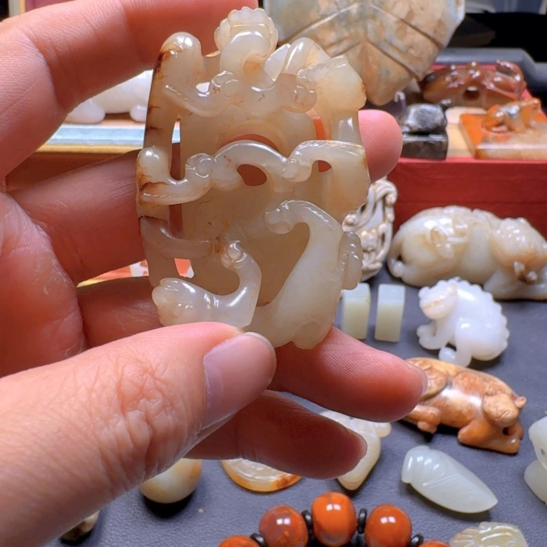 七***星和田玉未镶嵌挂件