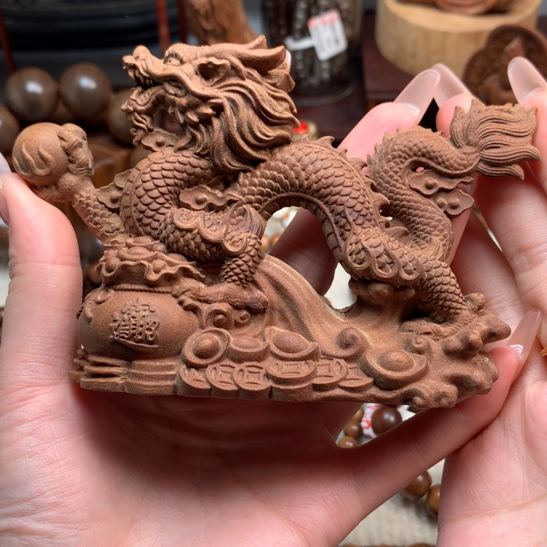 檀香木其他老山檀香祥龙聚宝盆香