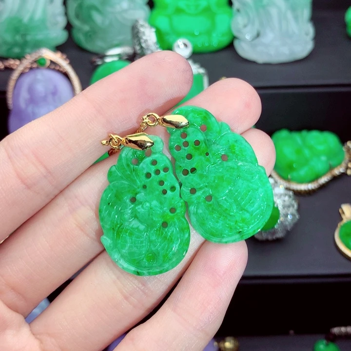 翡翠未镶嵌耳饰耳饰