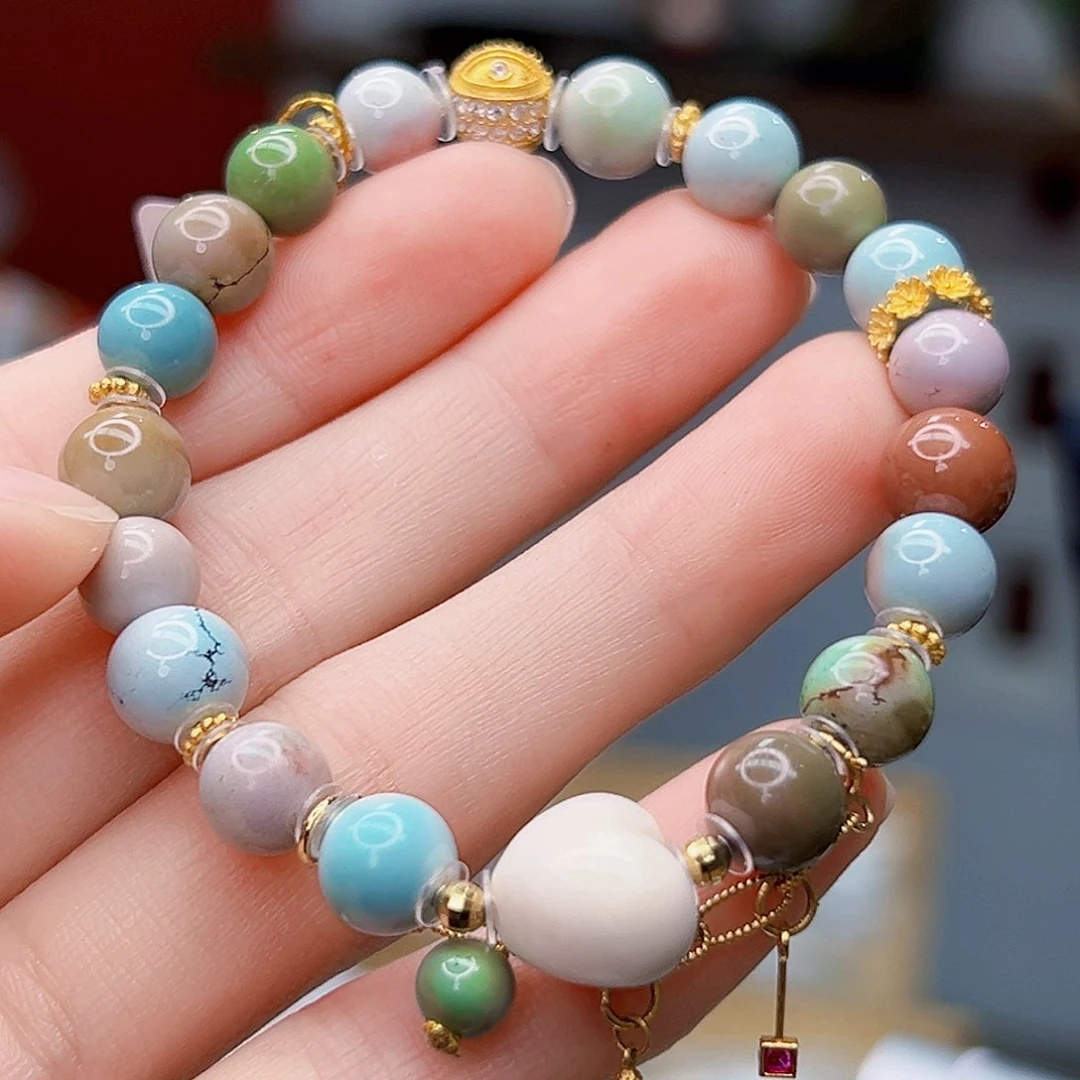 绿松石珠宝奇石18K金镶嵌