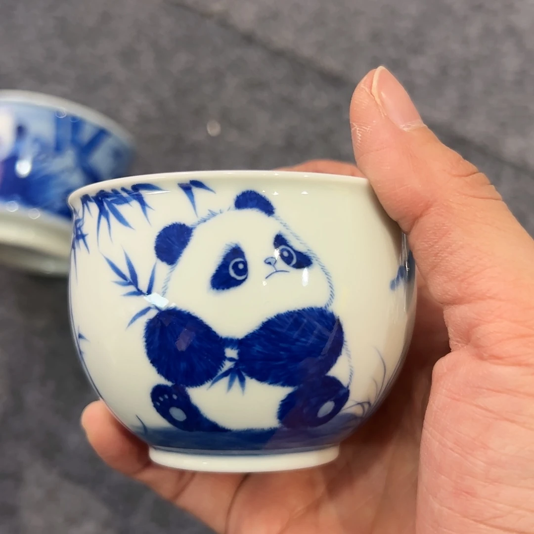 聆*声泥藝瓷梦熊猫幼崽缸杯
