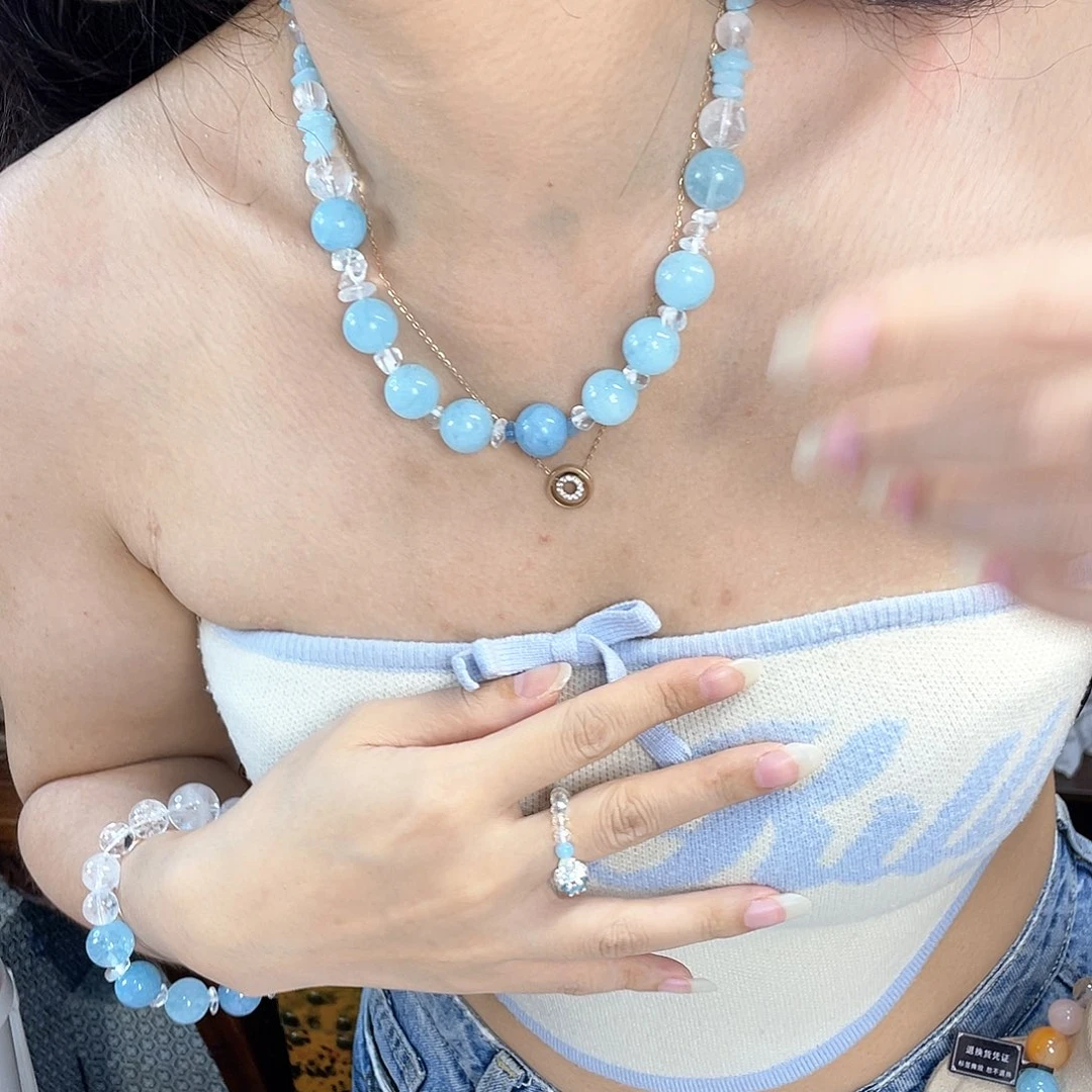 水晶手链银S925镀金镶嵌