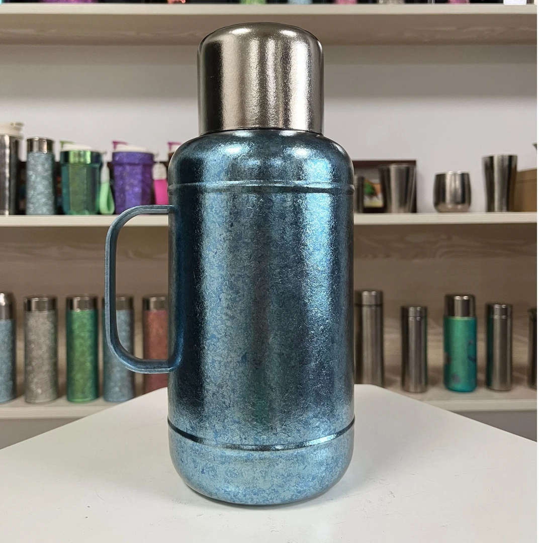 1500ml 纯钛温显保温壶复古高档家用大容量