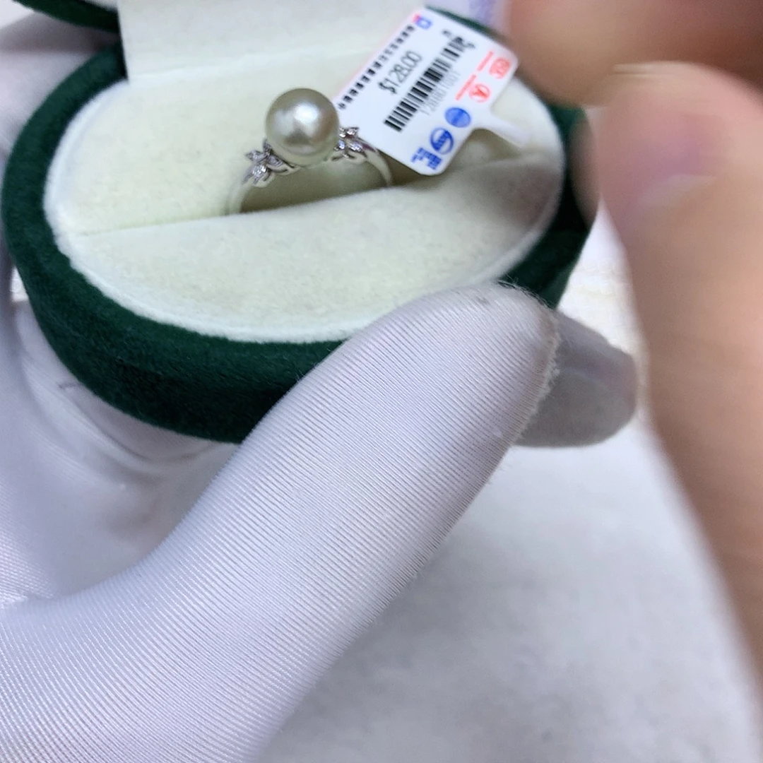戒指银S925镶嵌海水珍珠8