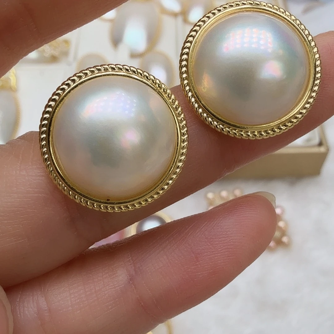 拼合珍珠（马贝珠）未镶嵌耳饰