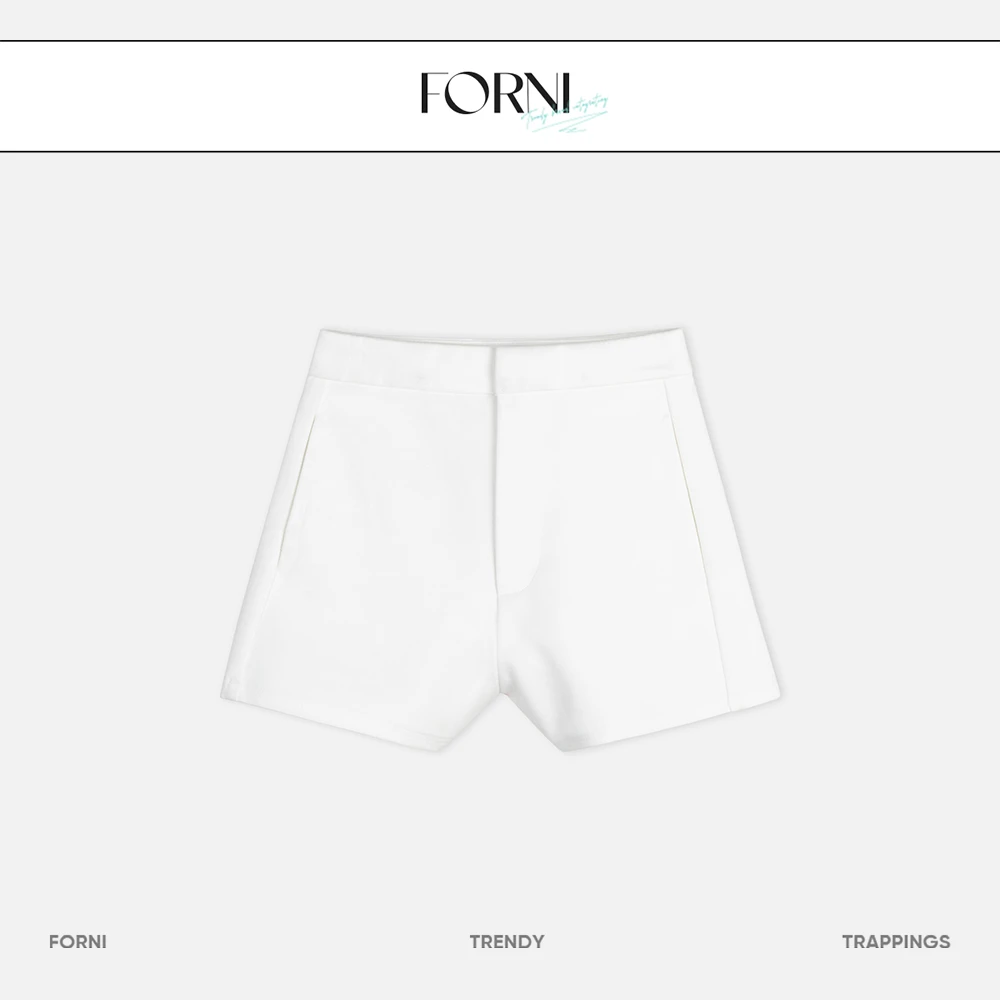 FORNI 未命名诗选 莱赛尔不规则高腰短裤休闲裤舒适