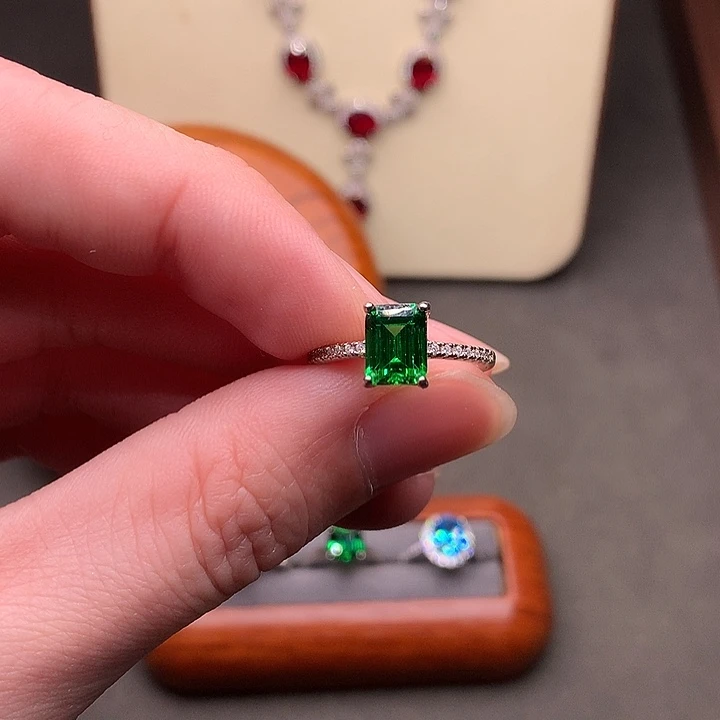 透辉石戒指银S925镶嵌