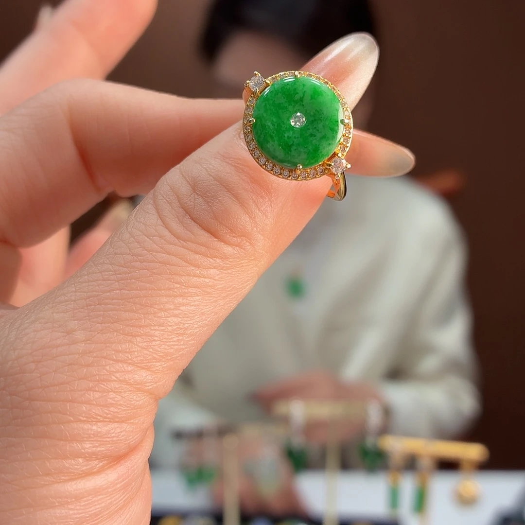 翡翠银S925镶嵌戒指