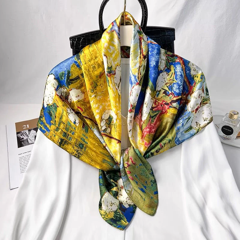 油画90*90小方巾