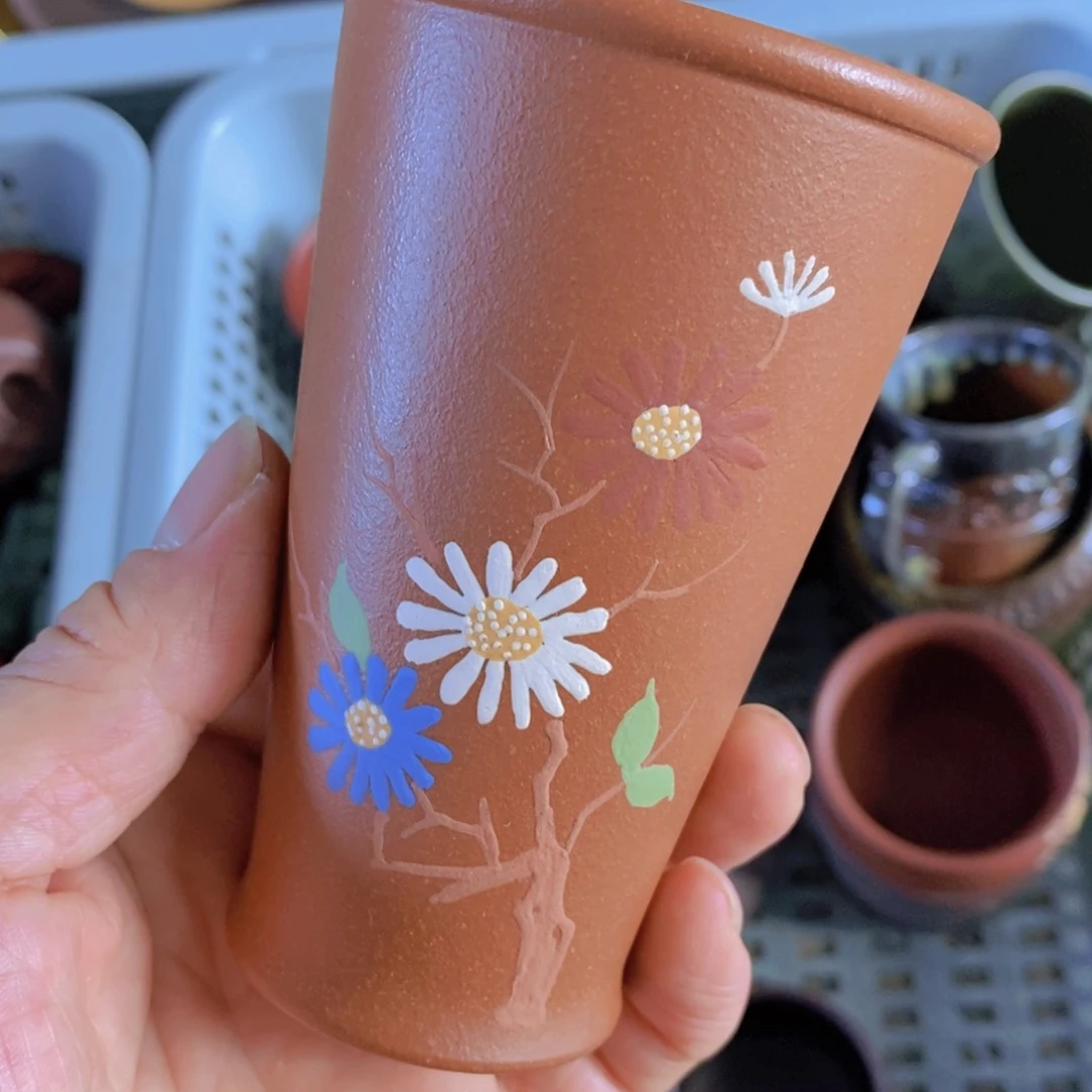茶杯绿泥紫砂紫砂