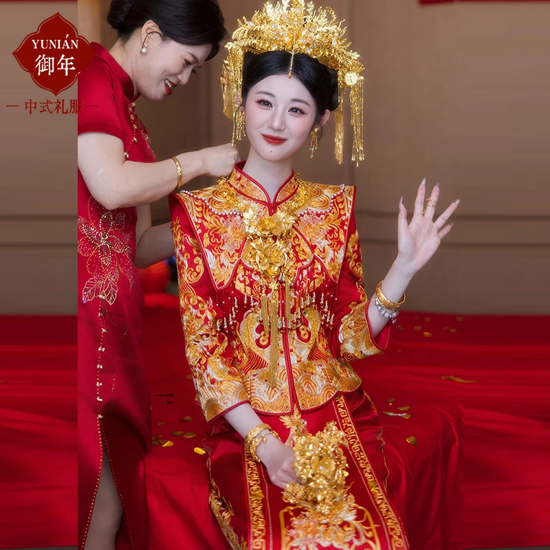 重工龙凤褂秀禾服新中式新娘结婚嫁衣2025新款喜服显瘦敬酒服出阁