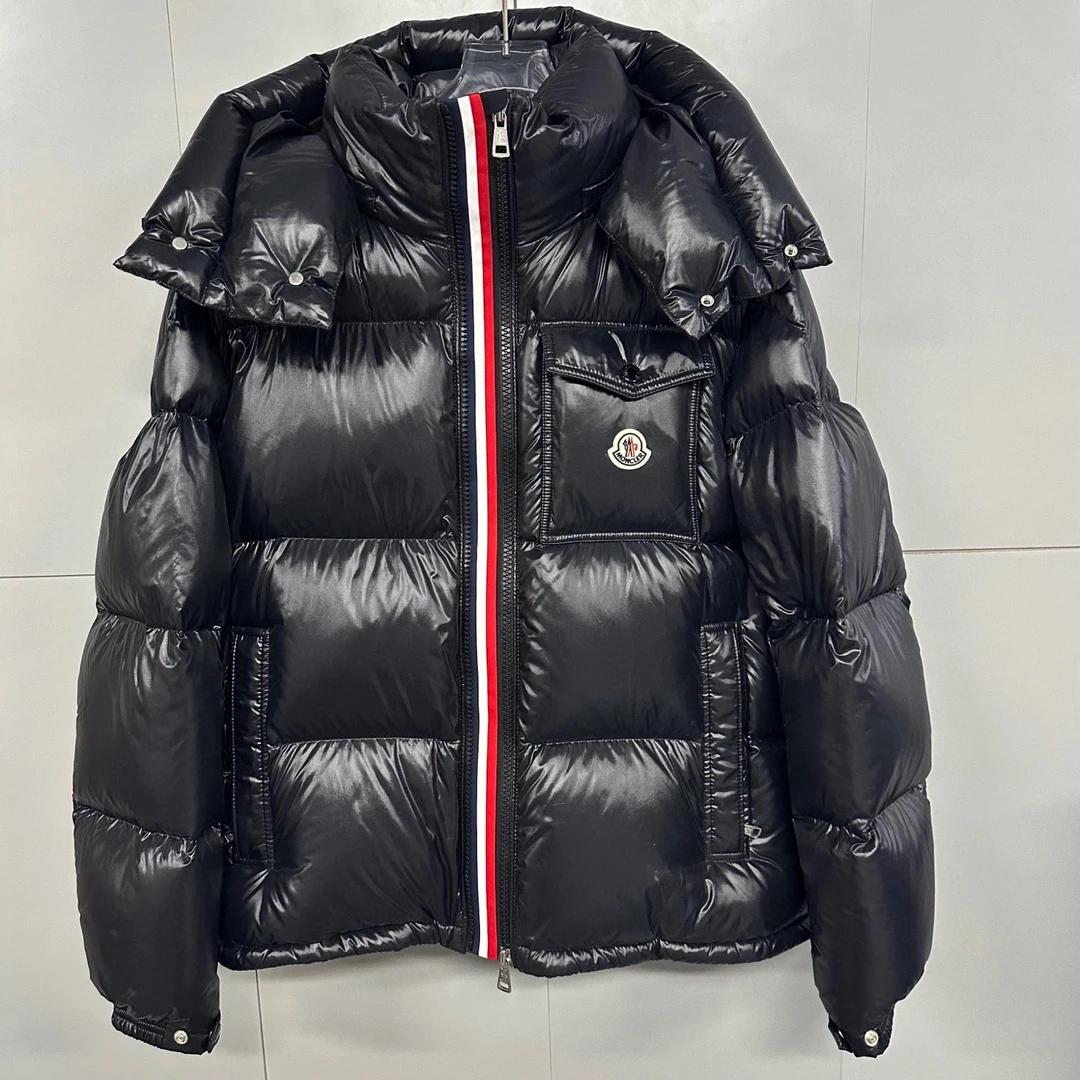 全新未使用  Moncler蒙口 SS24 三色织带连帽羽绒服 4码 D14097