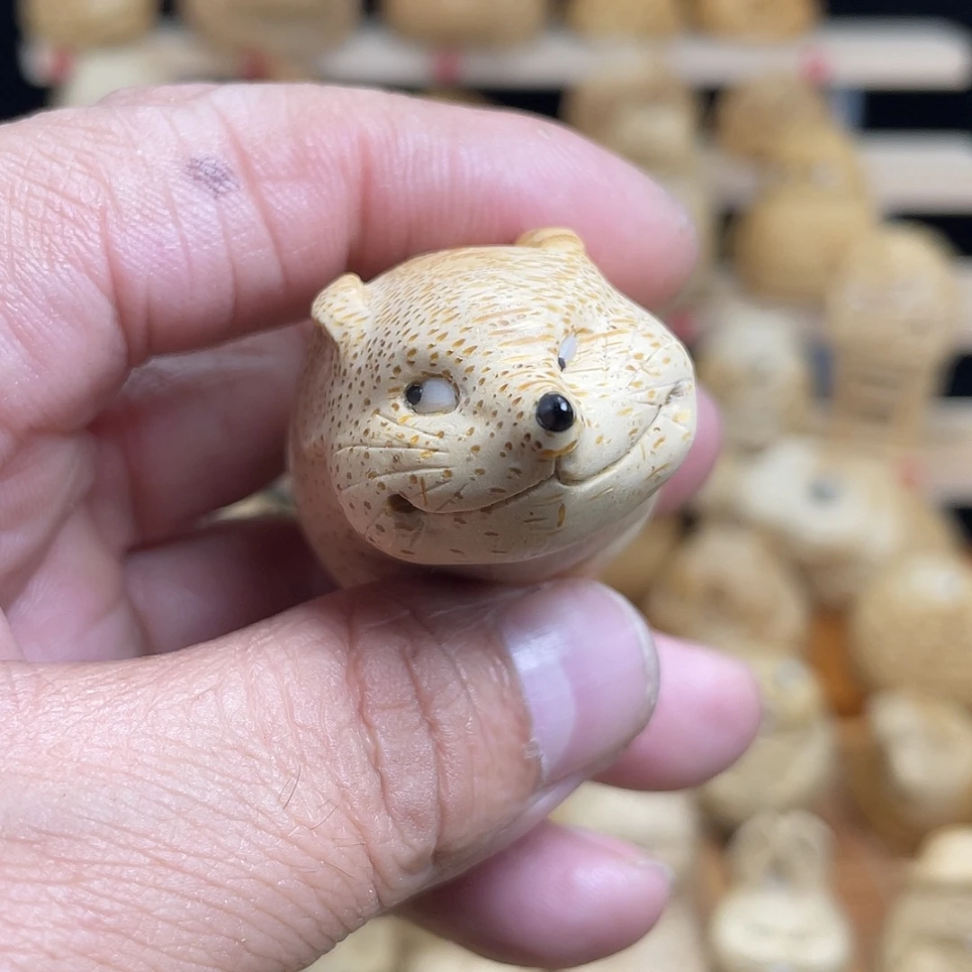 竹竹根雕老鼠手把件