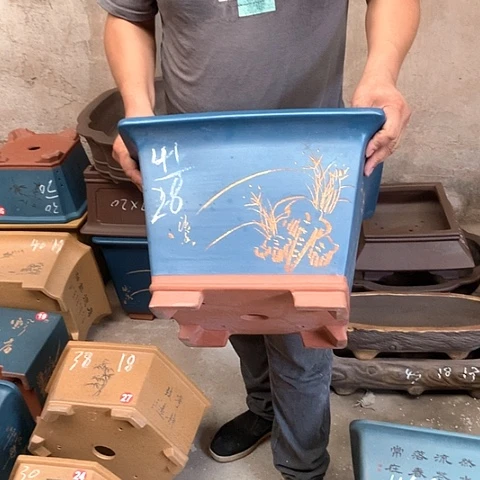 紫砂花盆手工艺品