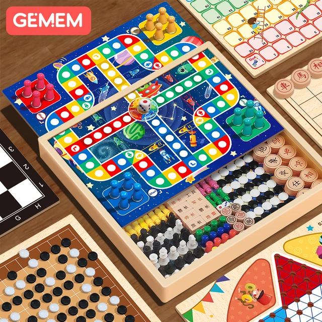 飞行棋儿童版跳棋五子棋小学生多功能棋盘多合一棋类礼物益智玩具