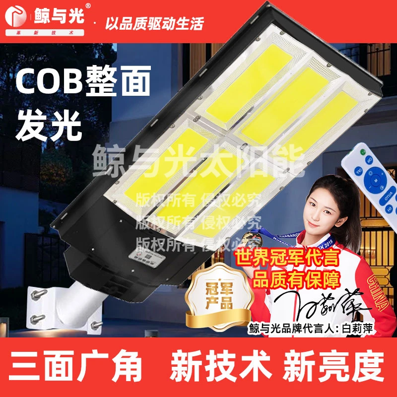 2025升级款Cob路灯庭院感应遥控太阳能灯户外灯