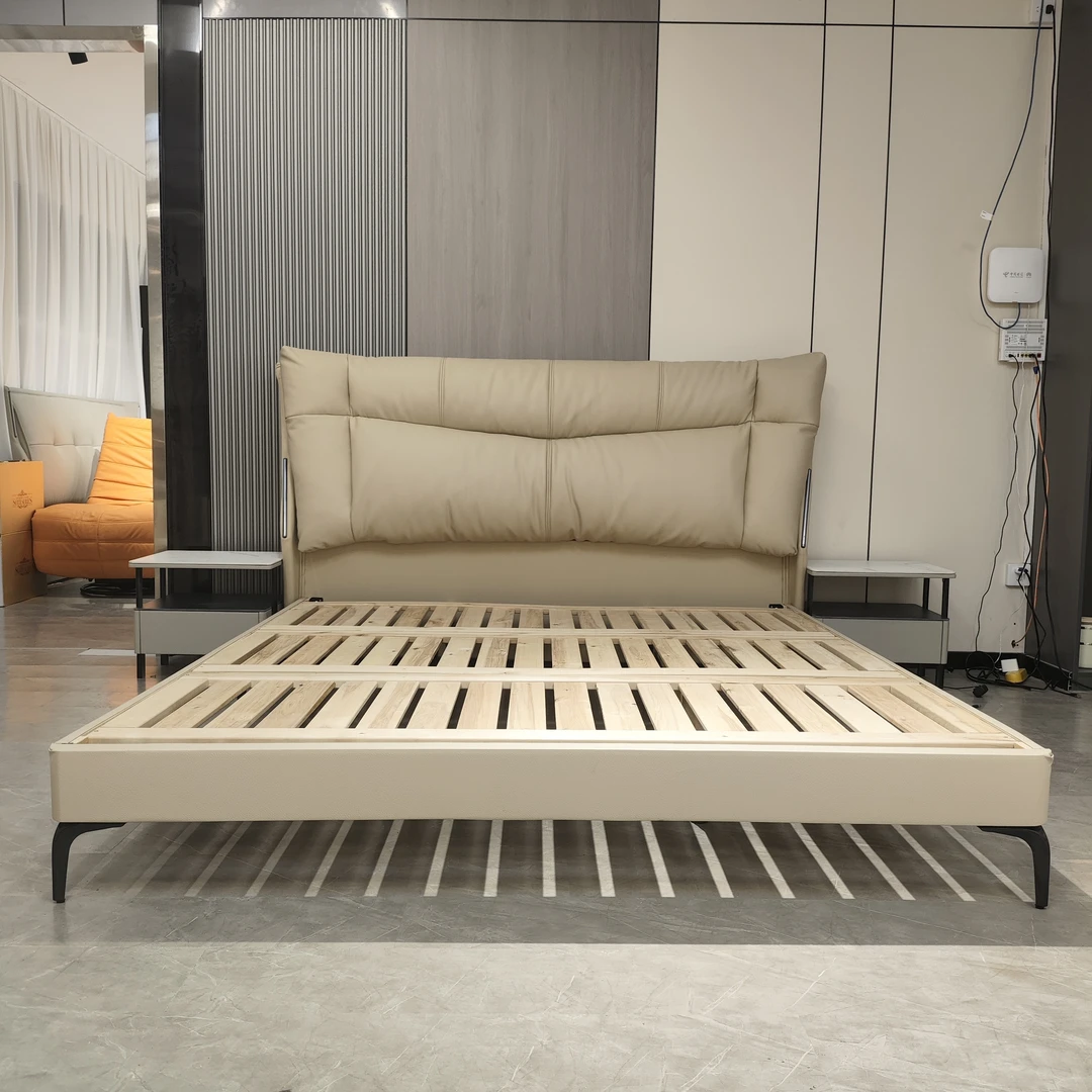 月亮湾ultra 简约头层牛皮主卧大床真皮双人床婚床主卧床大房室用