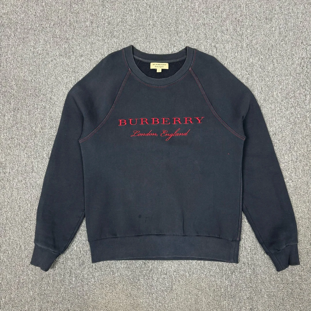 95新 BURBERRY/博柏利 12117397  红线刺绣logo卫衣 S码