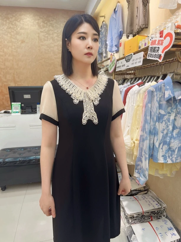 女士夏季薄款显瘦显高黑色裙子