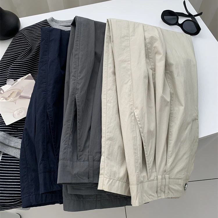 直筒休闲裤女2025秋季新款梨形身材小个子大码宽松显瘦九分萝卜裤