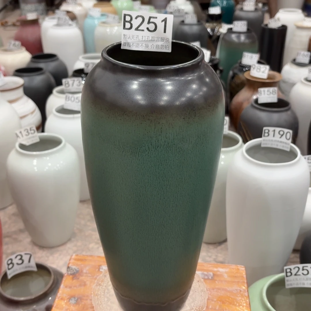 陶摆件瑕疵251景德镇陶瓷花瓶高34口9