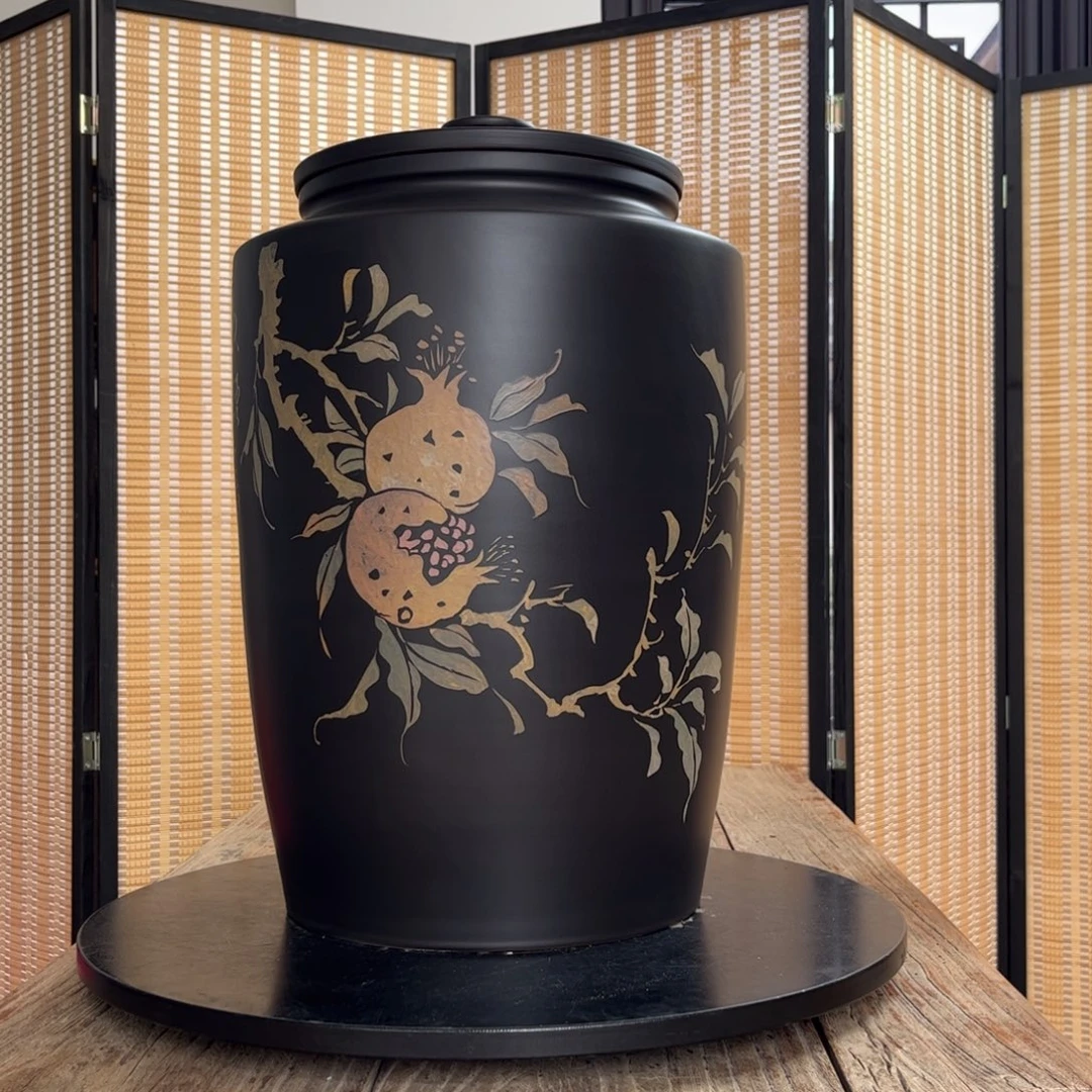 红泥哑光存茶缸30饼