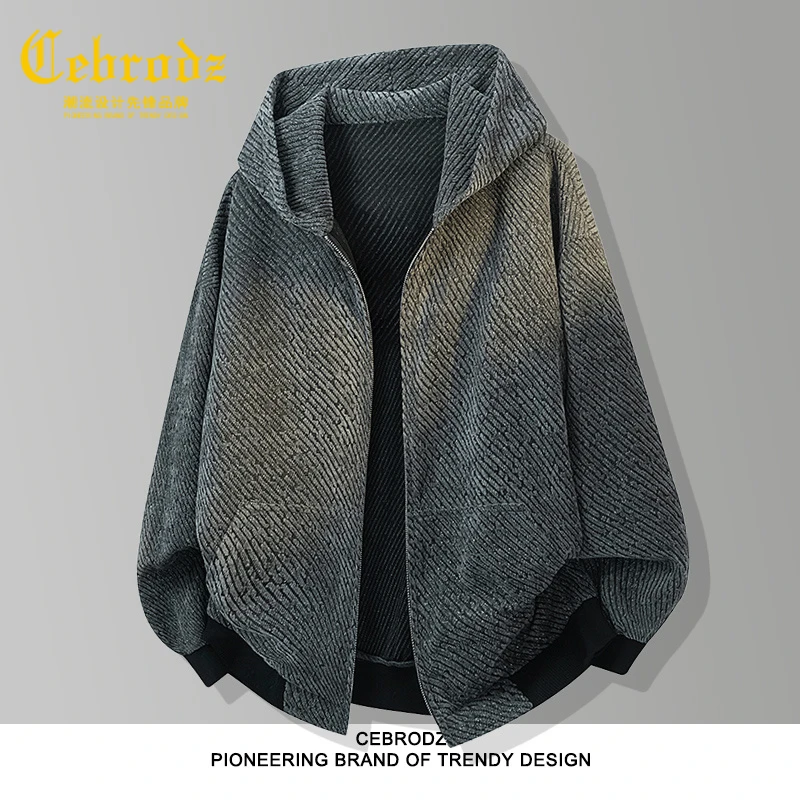 法国Cebrodz开衫外套男2025新款春秋季潮牌卫衣宽松针织衫卫衣男