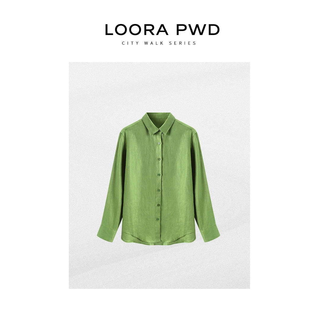 LOORAPWD/罗拉密码 全新【含亚麻】纯色休闲女士衬衣25CJAH0047N