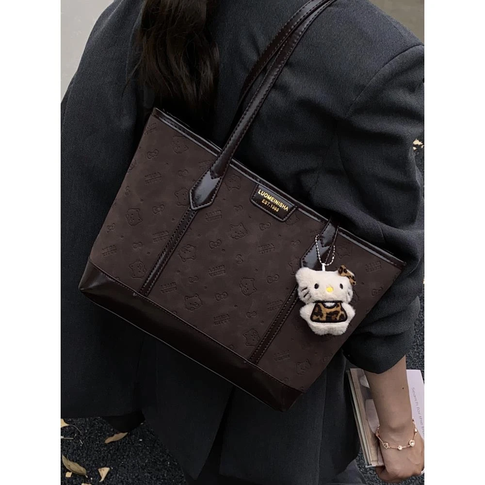 韩系覆古洋气托特包包女2025新款大容量百搭单肩包秋冬休闲通勤包