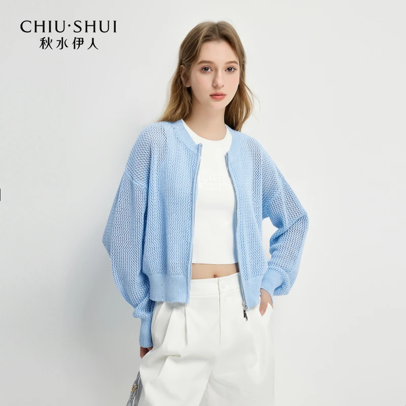 【林一专属】秋水伊人H型花纹针织开衫女休闲上衣625101E100262