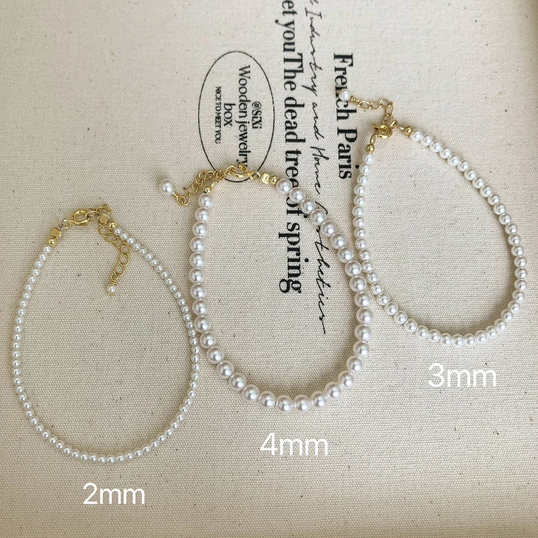 铜合金手链 「珍珠涟漪」精致珍珠纯银手链轻奢小众手串