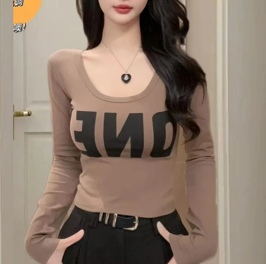 【拍一发三】长袖辣妹显瘦常规女士度假风大码打底T恤秋季6