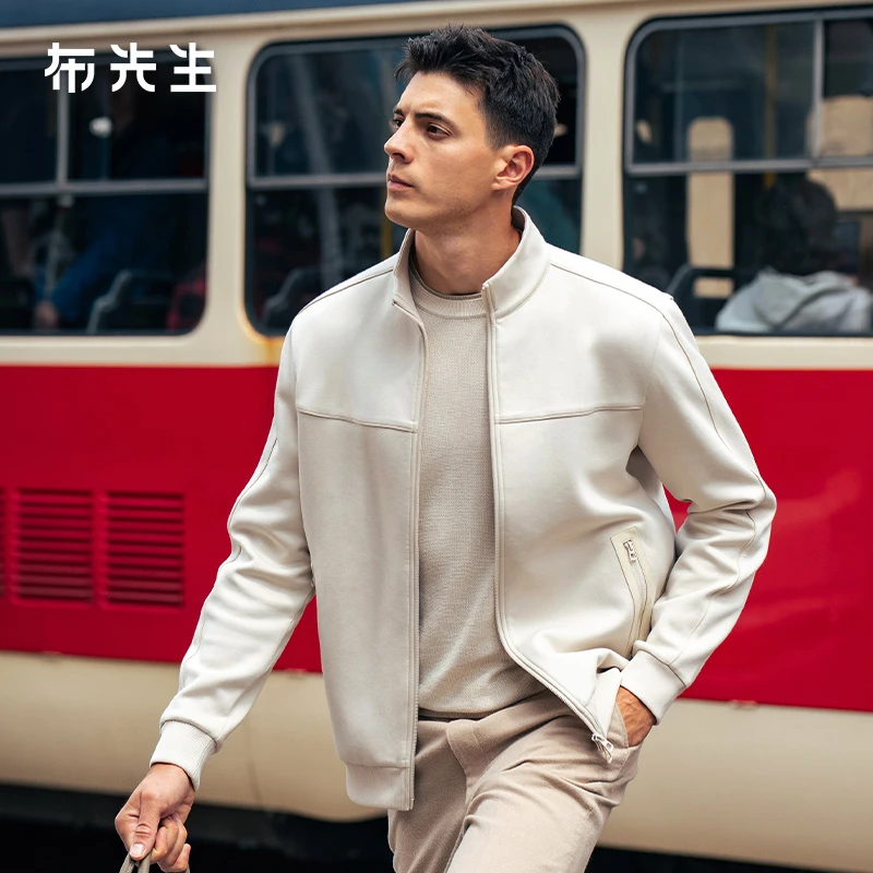 Mr.Bu布先生立领长袖夹克外套两侧插袋设计春秋休闲男上衣BT16950