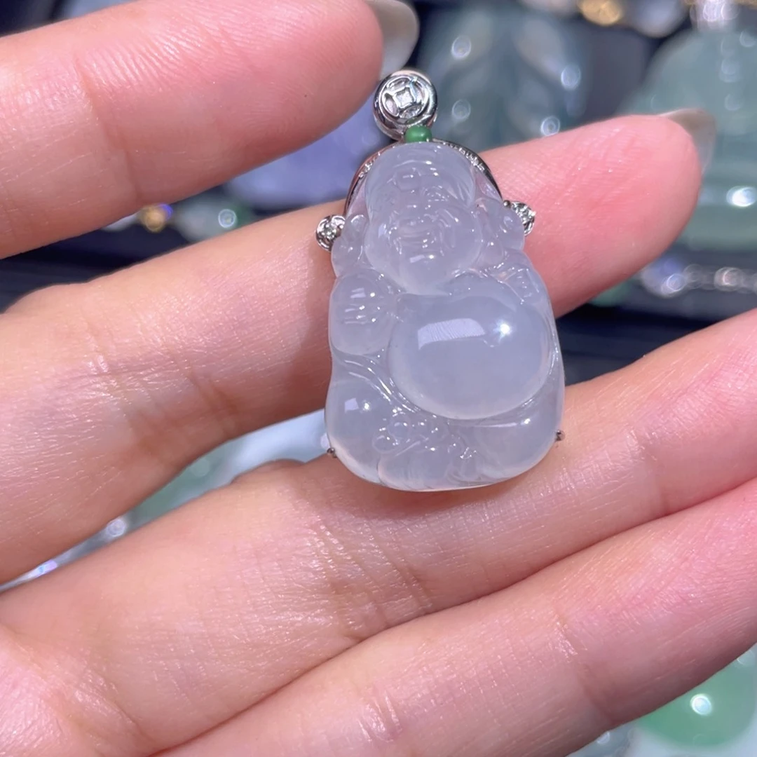 颈饰18K金镶嵌翡翠翡翠