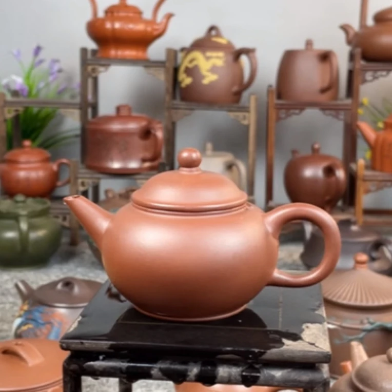紫泥水平壶泥壶茶具紫砂壶徐克芝老师