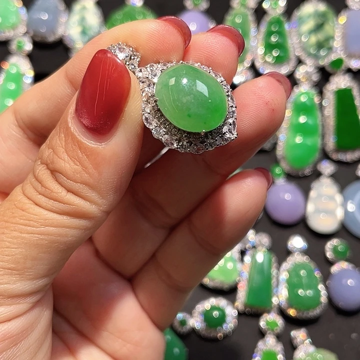 翡翠银S925镶嵌颈饰