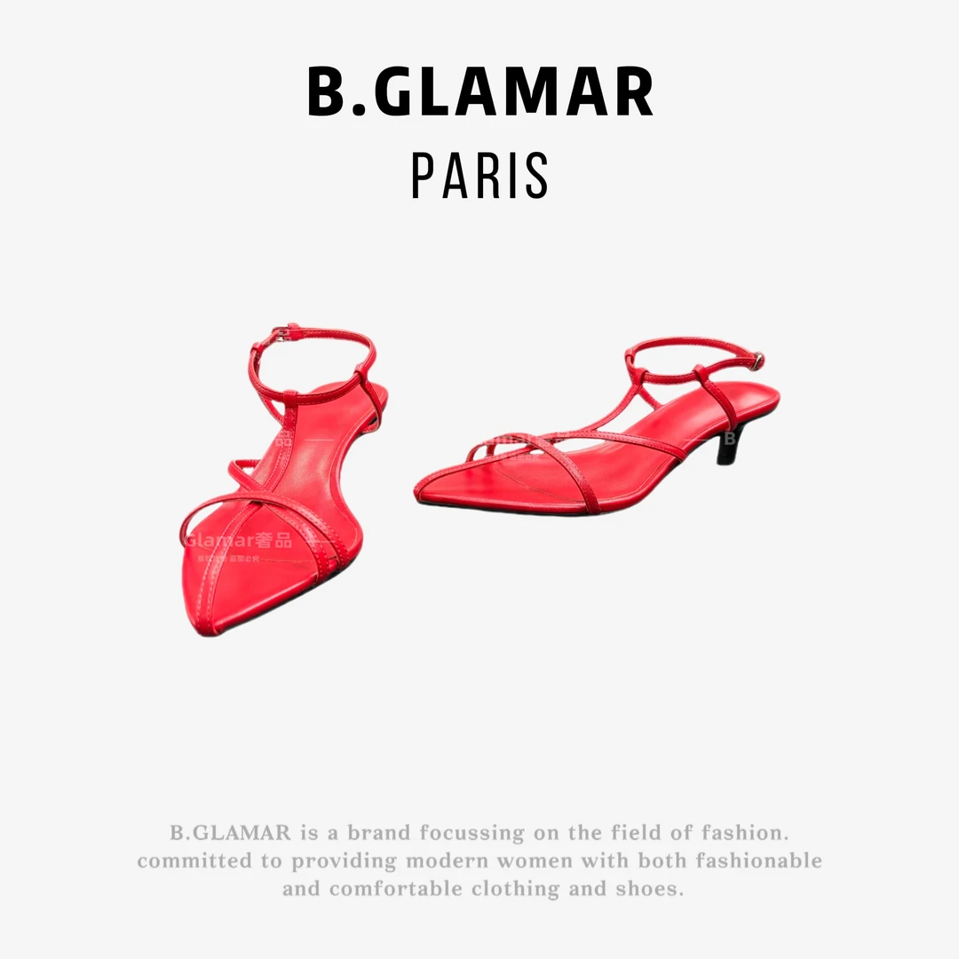 B.Glamar｜低跟罗马鞋尖头时尚高跟鞋露趾凉鞋 1076496