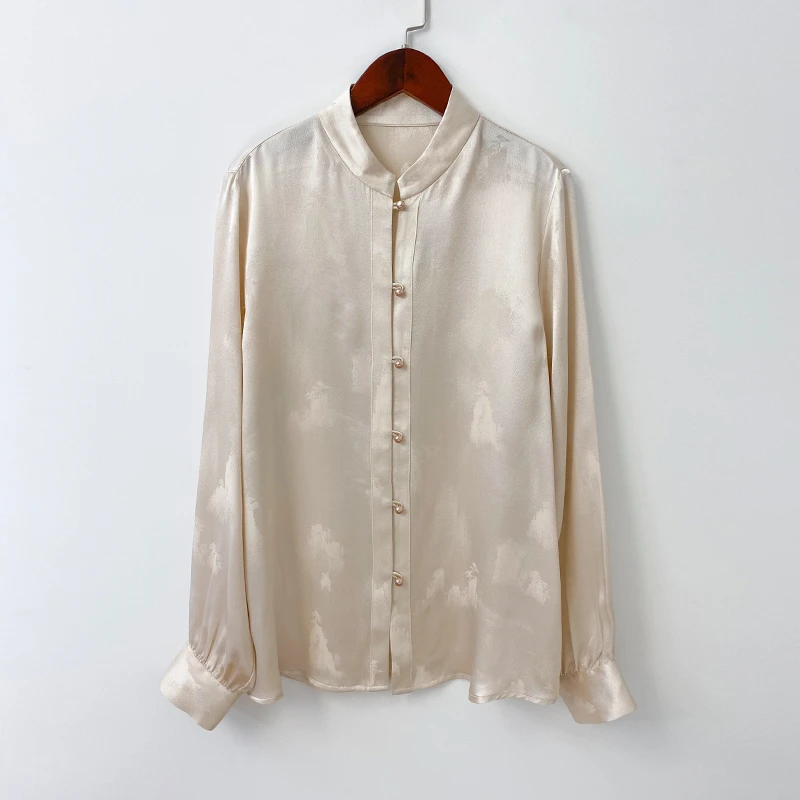 新中式国风真丝衬衫女2025新款高级感气质衬衣设计感小众上衣