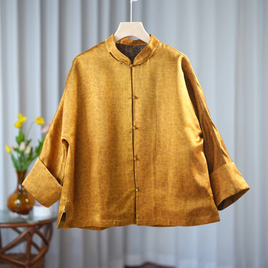 悦兮-250026新中式香云纱桑蚕丝中国风复古时尚百搭气质外套女装