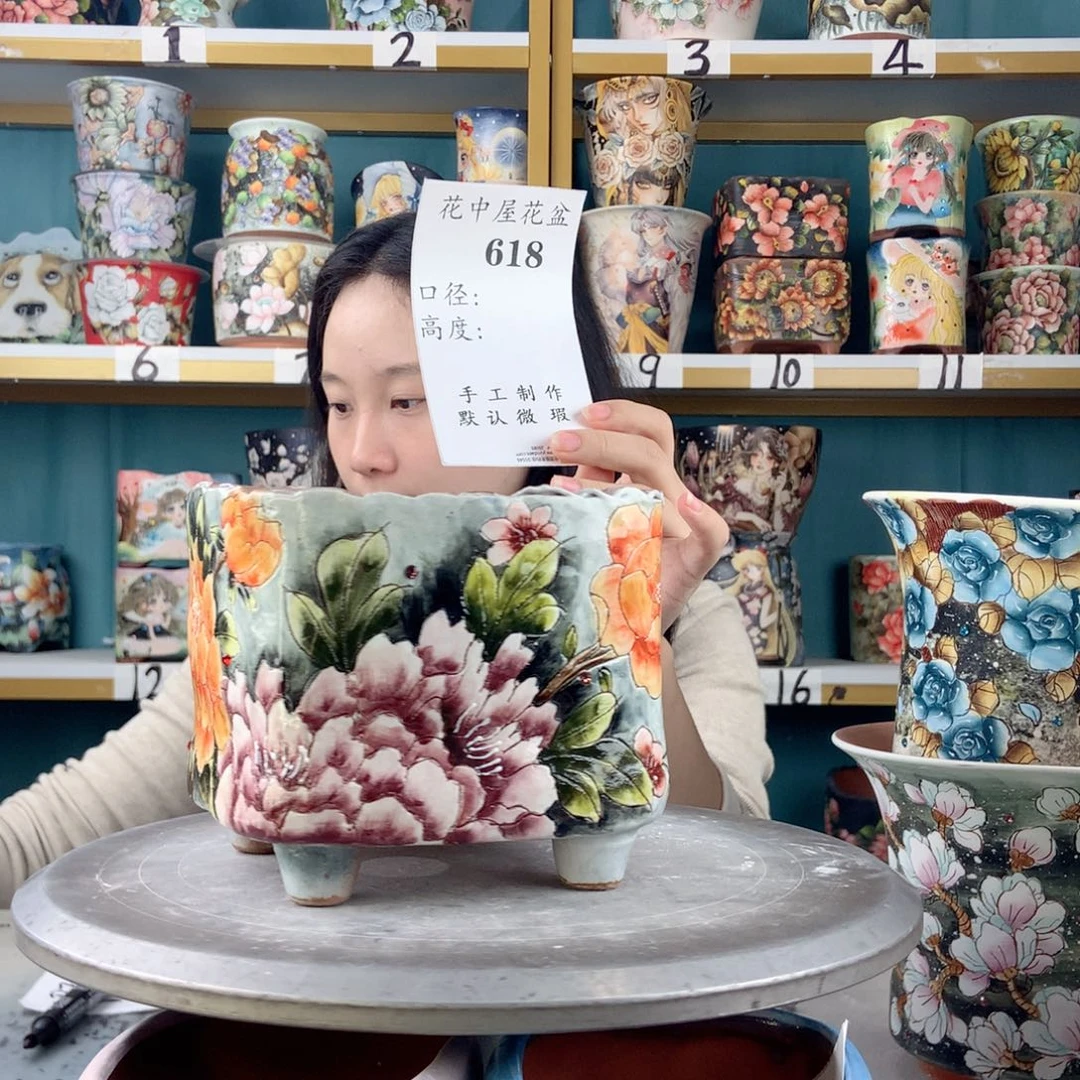 杨***扬景德镇手工花盆618