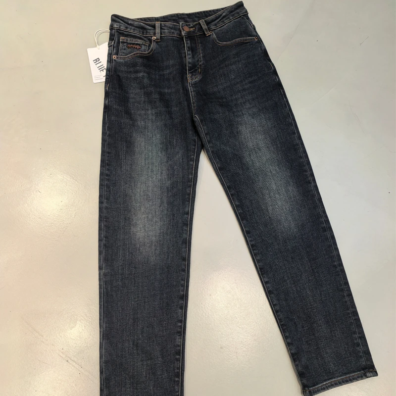 2025秋冬新款男士加绒直筒牛仔裤 28裤长105左右