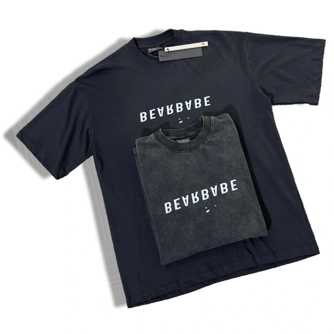 BEARBABE 40支数260克纯棉 oversize巴家版型小领口小众简约短袖t